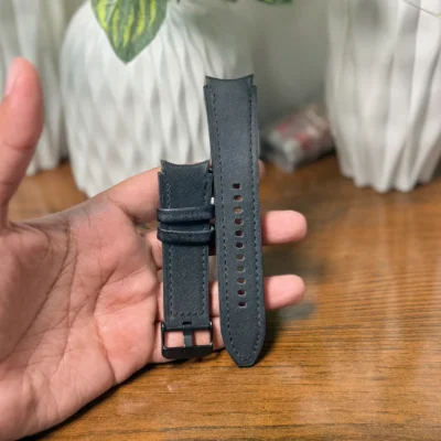 Black Leather for Samsung Watch 4/5 44mm
