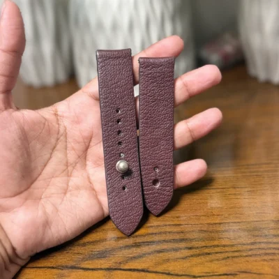 Burgundy Leather Strap 22mm